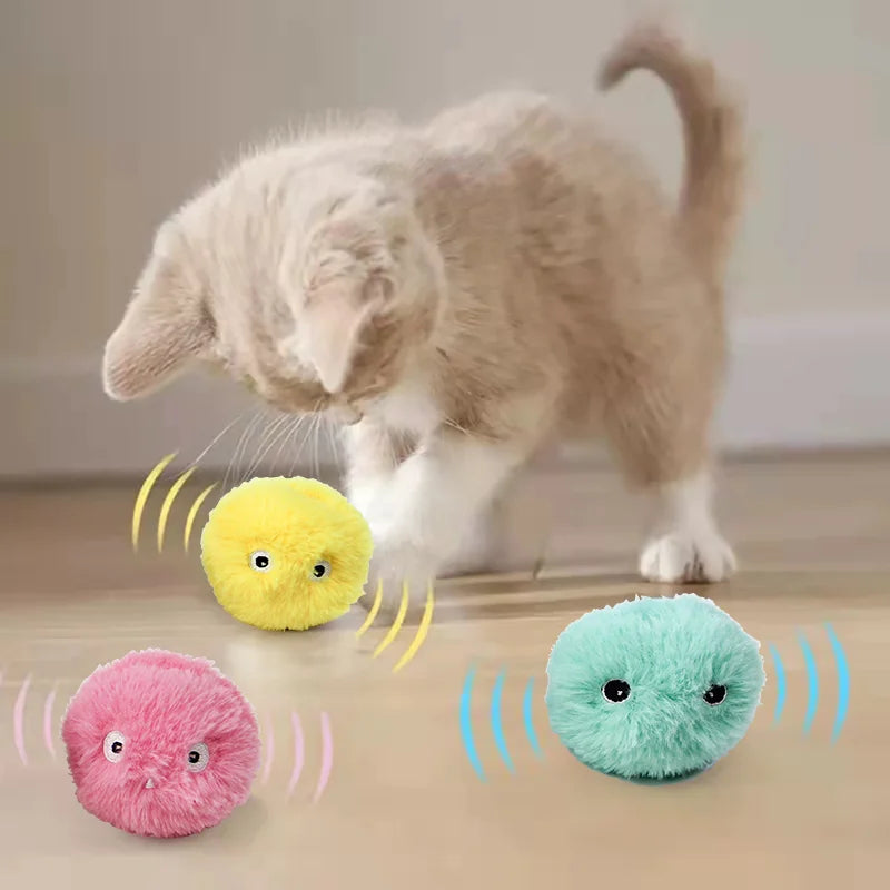 Interactive Plush Catnip Squeak Ball — 50mm (2 in) Touch-Activated Sound Toy for Cats & Kittens, Assorted Colors