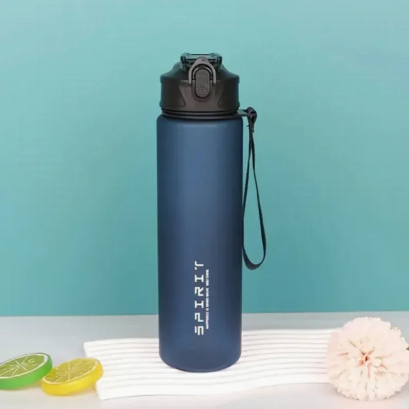 750–800ml Time-Tracking Sports Water Bottle with Straw, Leak-Proof Locking Flip Lid & Carry Strap (25–27 fl oz)