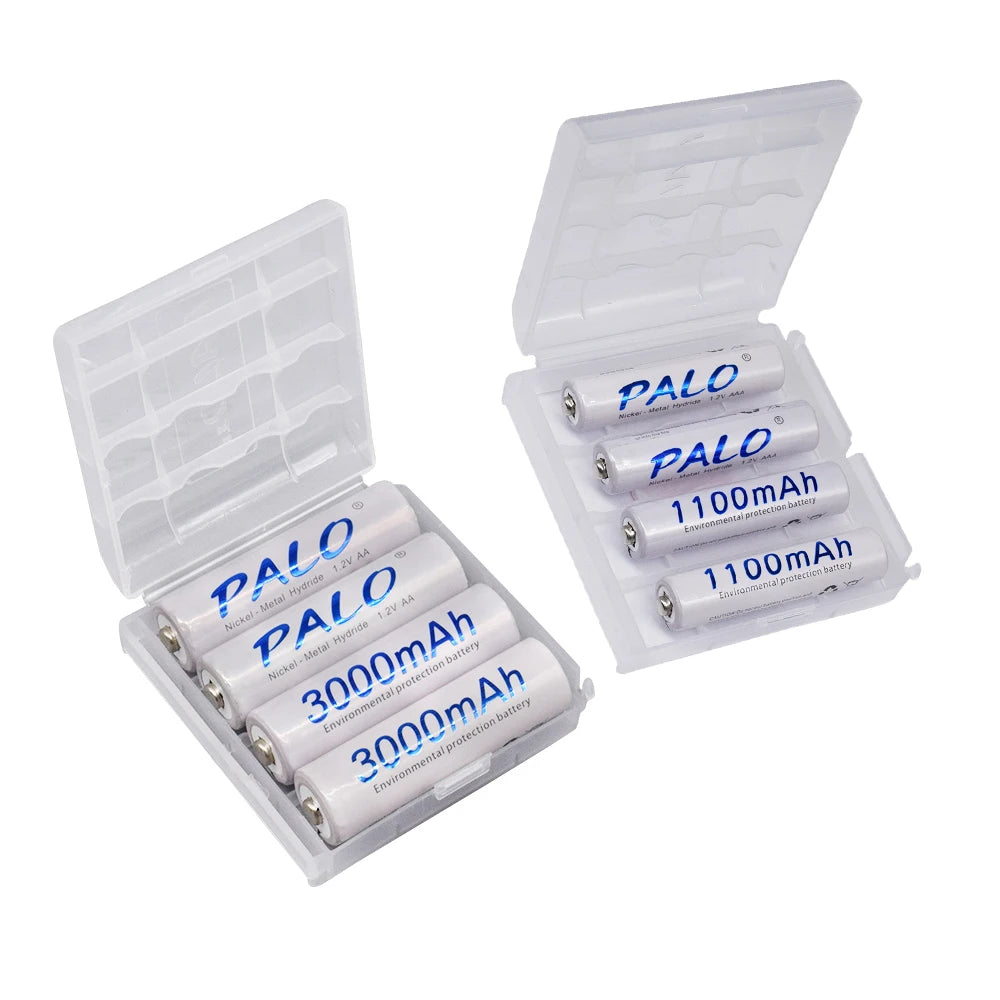Ni‑MH Rechargeable Batteries AA 1.2V 3000mAh + AAA 1.2V 1100mAh with Battery Case