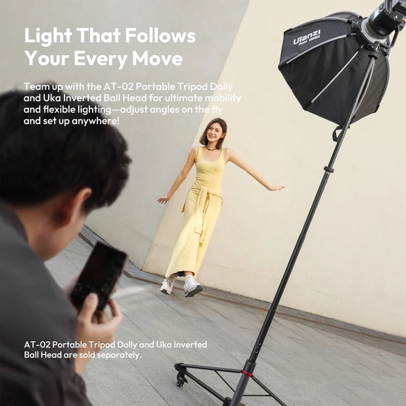 Heavy Duty 2M (6.6 ft) Foldable Light Stand Tripod with 1/4-inch (6.35 mm) Universal Mount for Photography, Video Lights, Cameras, Livestream