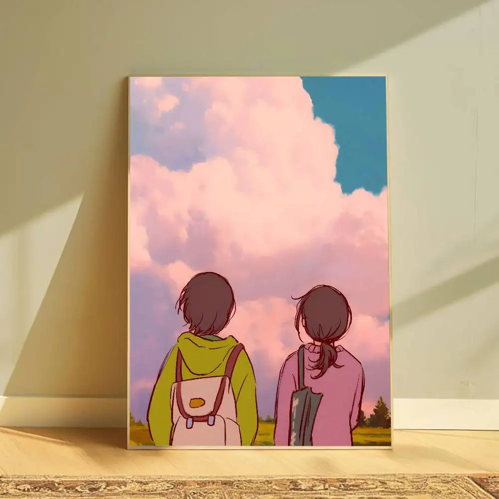 Anime Look Back Poster Removable Waterproof Sticky Wall Art Aesthetic Decor for Living Room Bedroom Bar