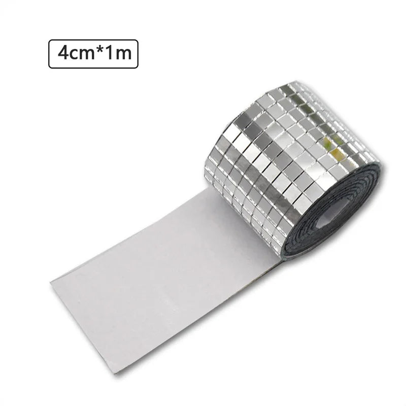 Acrylic Self-Adhesive Mirror Mosaic Tiles - Mini Square Wall Stickers for Bathroom, Home Decor, Wedding & Party DIY Disco Ball