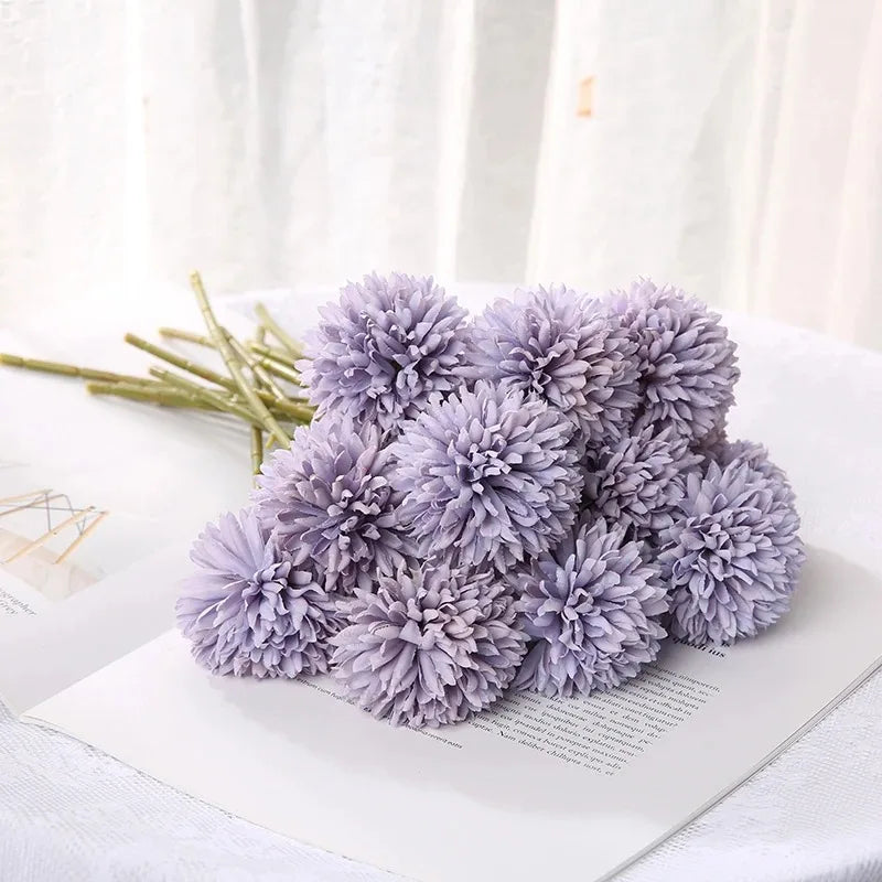 3/6-Piece Silk Hydrangea Artificial Flower Bouquet - Boho Stems for Home, Bedroom & Wedding Decor