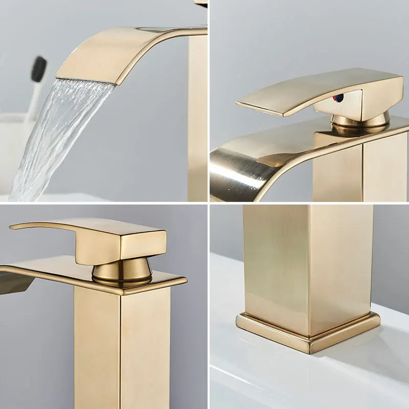 Waterfall Basin Faucet - Single Handle Deck-Mounted Mixer Tap for Bathroom Sink (Hot & Cold)