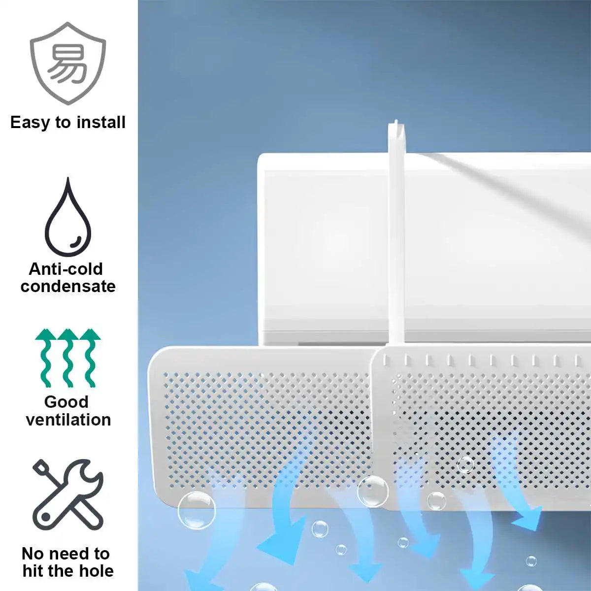 Universal Wall-Mounted Air Conditioner Deflector – Honeycomb AC Wind Guide Cover, Anti-Direct Blowing Vent Baffle for Home & Office