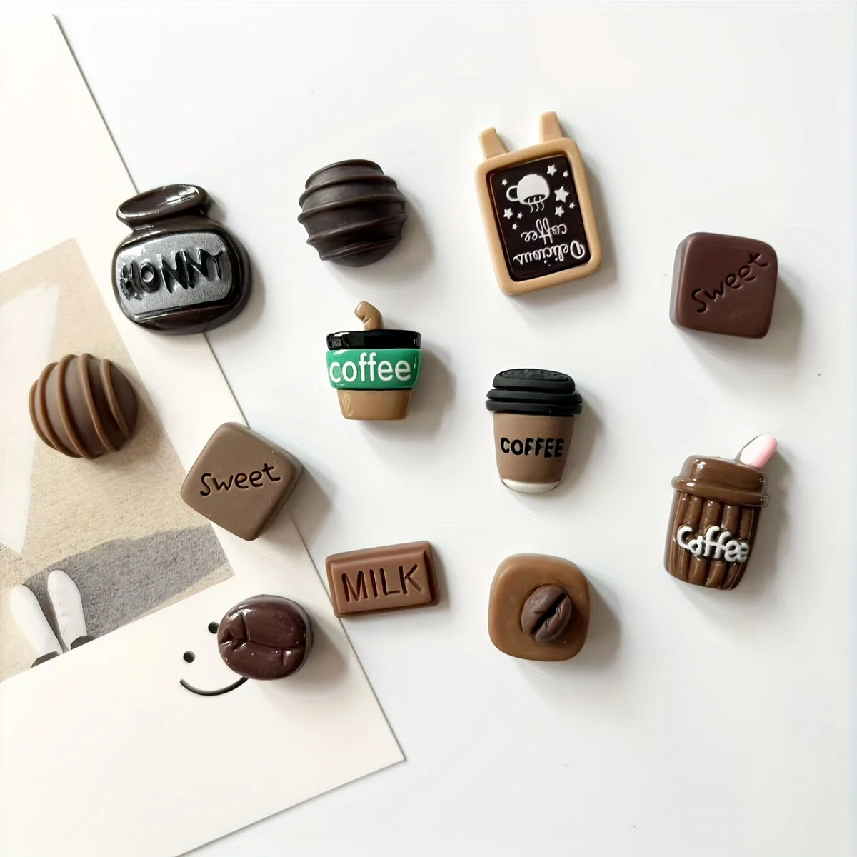 12-Pack Mini Coffee Refrigerator Magnets - Cute Message Board Stickers for Fridge & Home Decor
