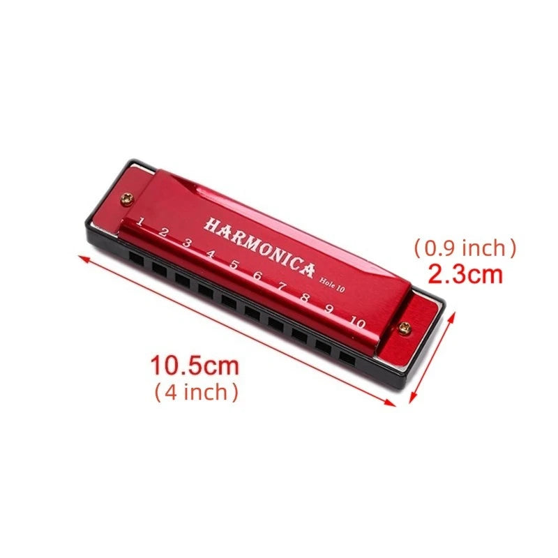 Student 10-hole harmonica in C with carry case, view 6