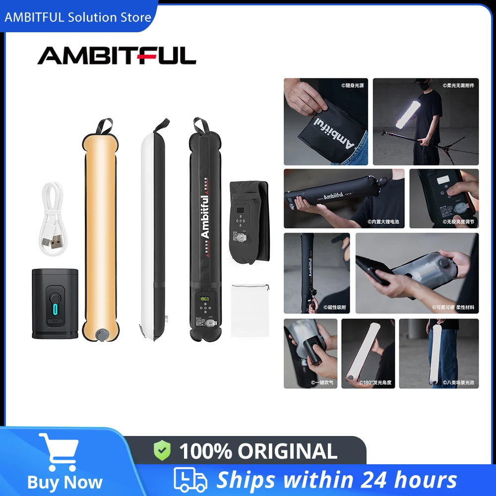 Gold Crow Flexible Inflatable LED Soft Light 2700K-6500K Bi-Color Portable Photography & On-Camera Video Light