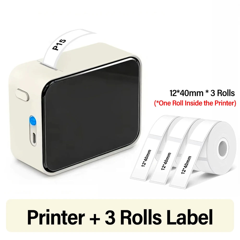 Mini Portable Thermal Label Printer – Inkless Bluetooth Sticker & Name-Tag Maker (15mm / 0.59in)
