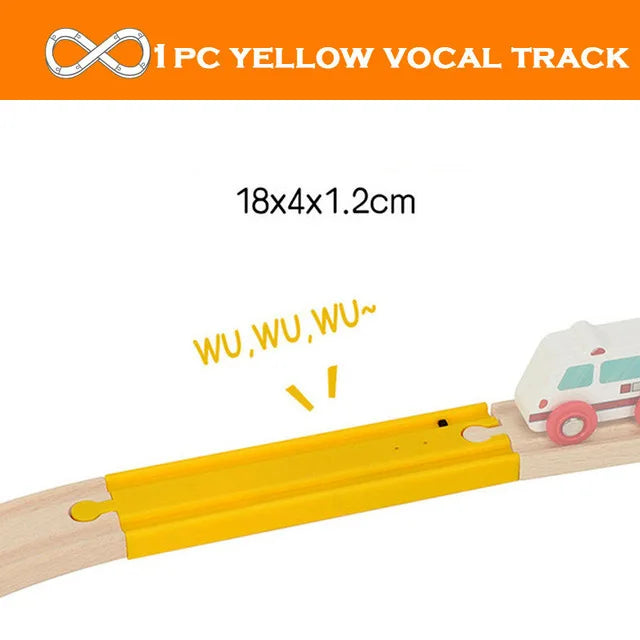 1-Piece Wooden Train Track Accessory – Compatible Railway Piece for Kids Wooden Train Sets, Educational Toy