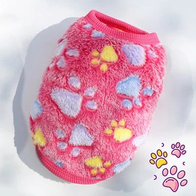 Warm Winter Puffer Vest for Small Dogs & Cats — Soft Fleece Flannel Puppy Sweater (XXS-XL)