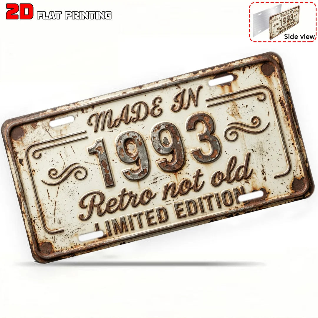 2D Flat Decorative License Plate Insert – Single Metal Car & Motorcycle Plate Sign