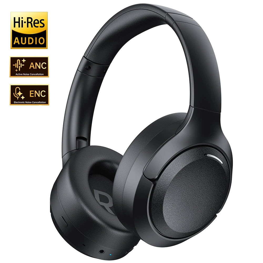 Wireless Bluetooth 5.4 Over-Ear Headphones — 40mm Hi-Res Drivers, ENC Mic, -40dB ANC, Up to 100-Hour Battery