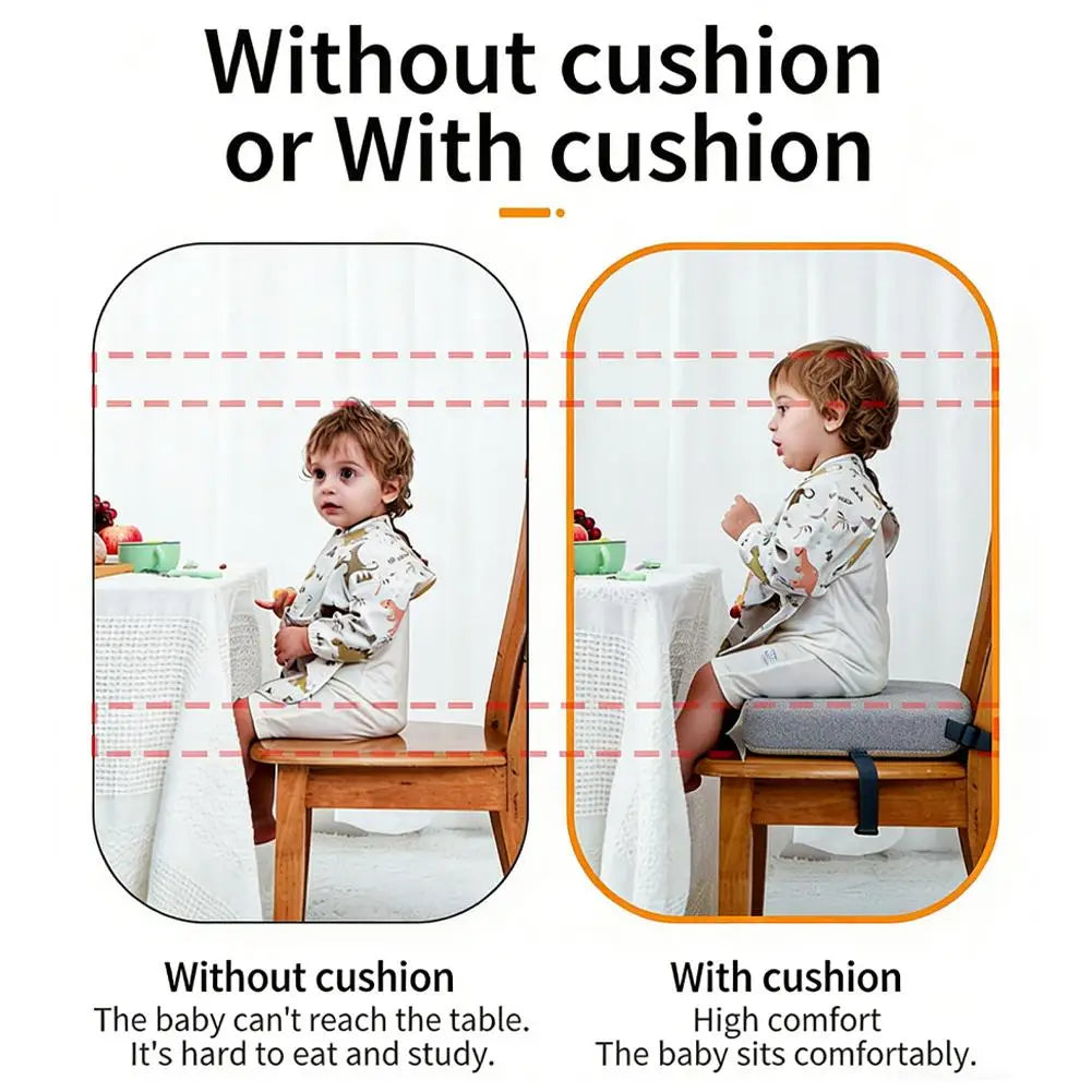 Portable Waterproof Booster Seat Cushion for Toddlers Height-Adjustable Non-Slip High Chair Pad Washable (12.6 x 12.6 x 3.15 in / 32 x 32 x 8 cm)