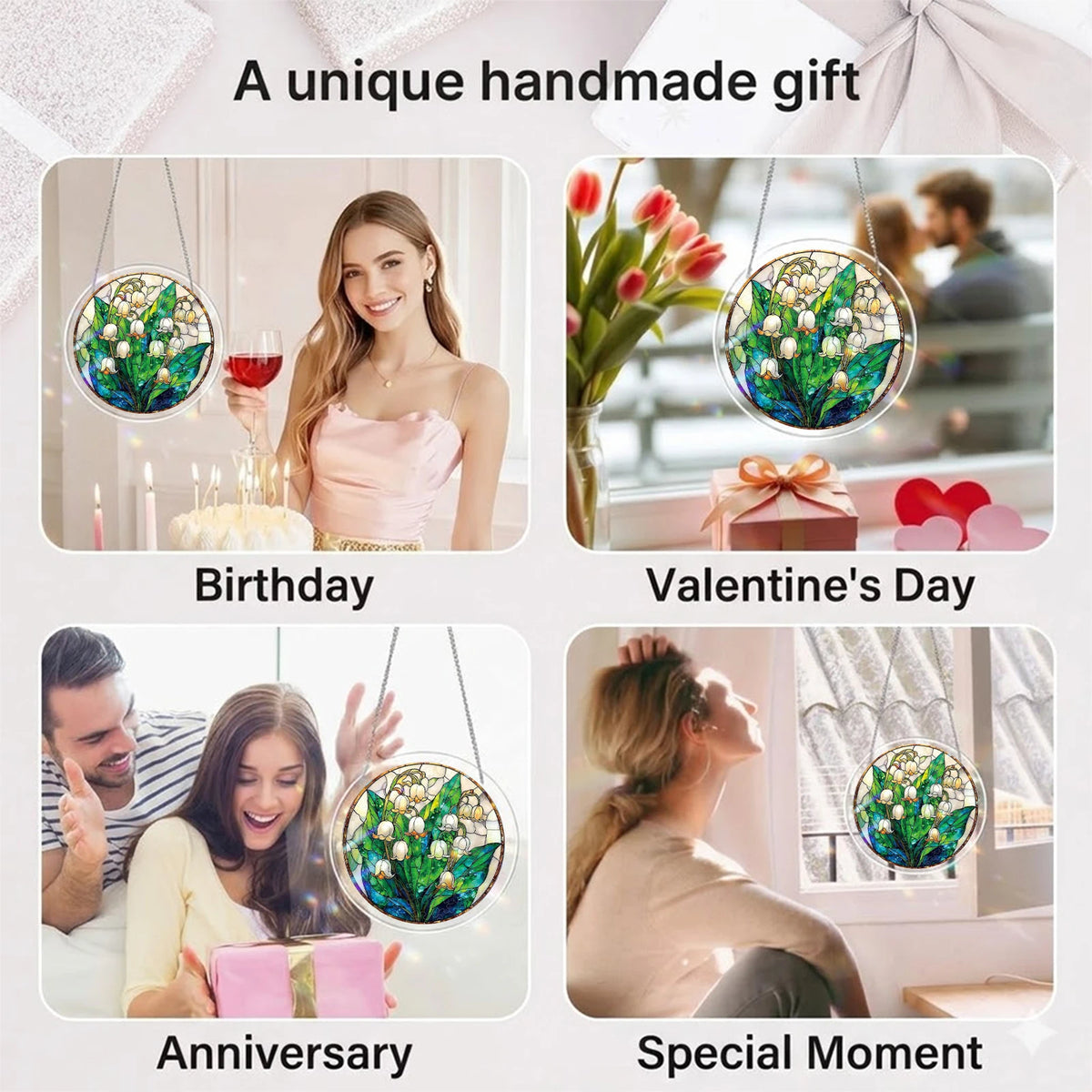 Acrylic Round Jigsaw Puzzle Suncatcher 7.3 in (185 mm) Hanging Sun Catcher Window & Wall Decor Gift