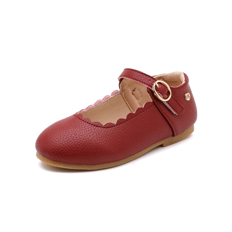 Kids Leather Mary Jane Shoes – Toddler Girls & Boys Slip-On Princess Flats, Oxford School Shoes, Sizes 21–37 (13–22.5 cm / 5.12–8.86 in)