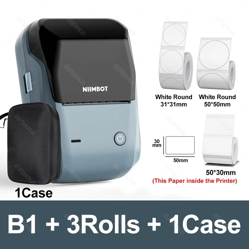 Mini Thermal Label Printer Portable Bluetooth Self-Adhesive Label Maker 2-Inch (58mm) for Round Stickers & Label Rolls
