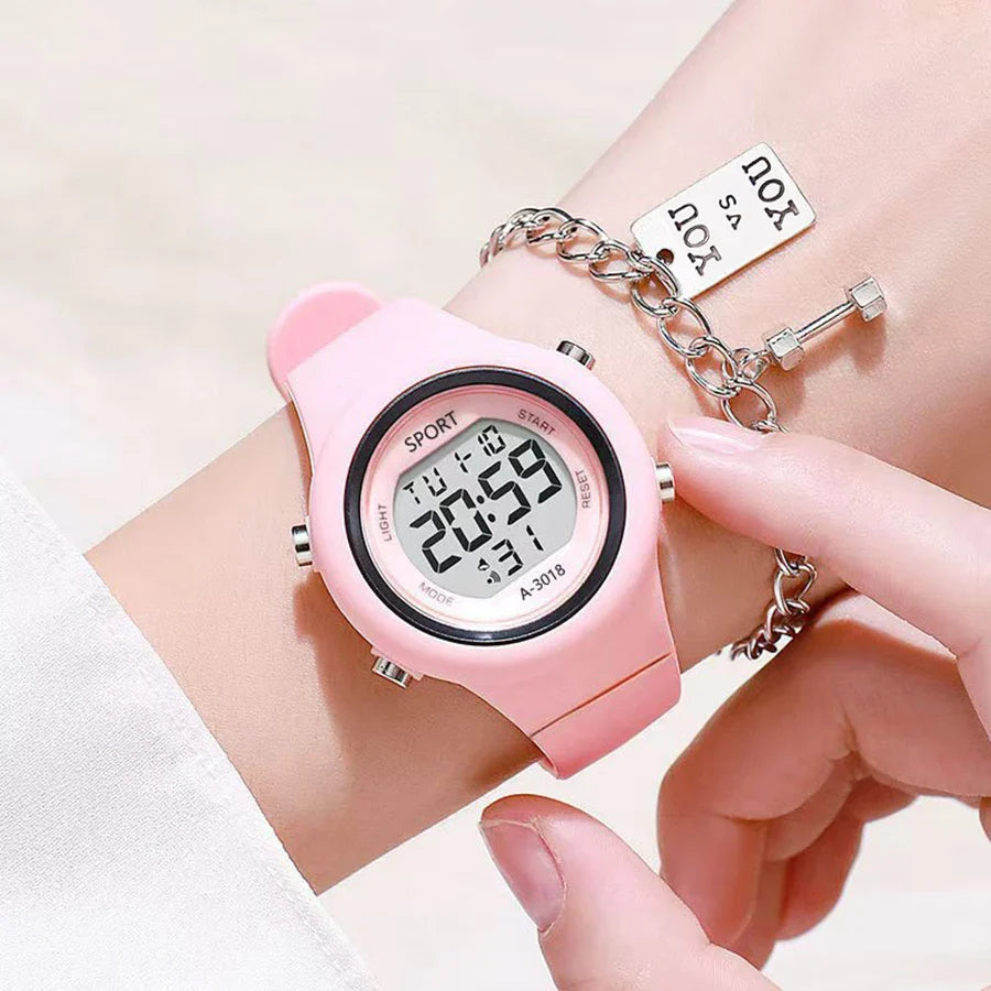Kids LED Digital Sports Watch – Luminous Waterproof Alarm & Stopwatch for Boys and Girls