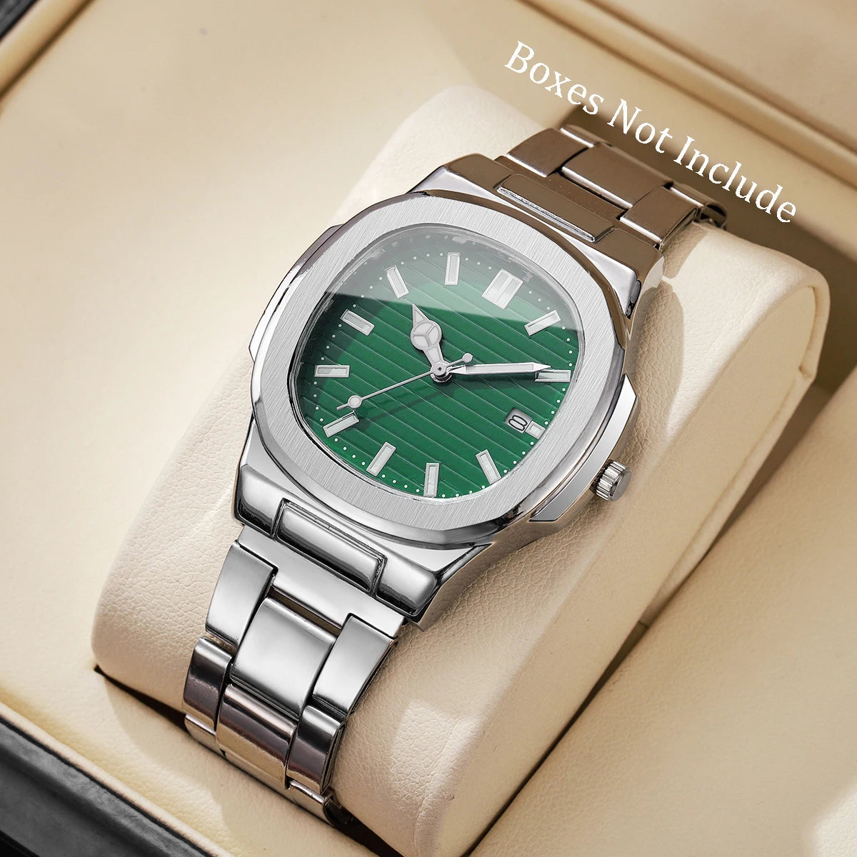 Men's Square Dial Quartz Watch with Date – Alloy Strap Business Dress Watch