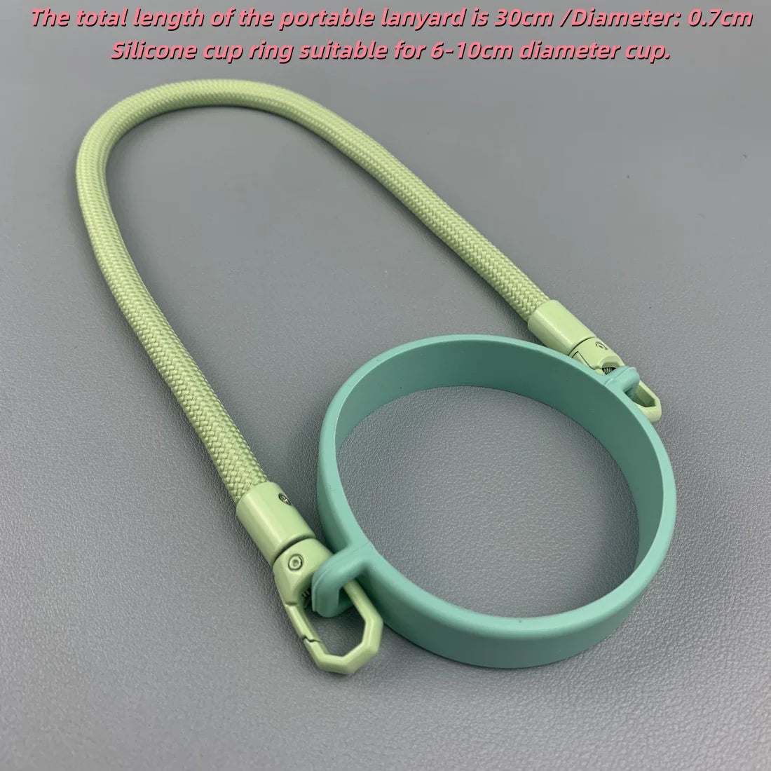 Silicone Cup Handle Strap – Portable Water Bottle Sling Carrier for Insulated Bottles, Camping & Hiking