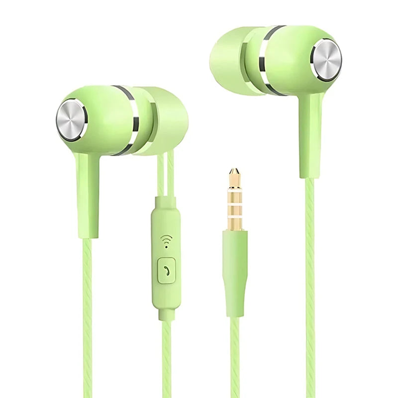 3.5mm Wired In-Ear Headphones with Microphone - HiFi Heavy Bass Stereo Earbuds for Gaming & Sports