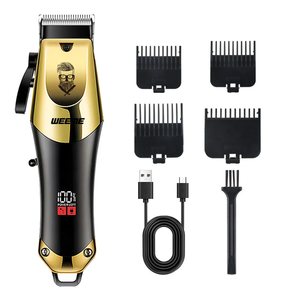 Rechargeable Cordless Hair Trimmer — Stainless Steel Blade, 80 Min Runtime, 0.5–1 mm (0.02–0.04 in) Cut