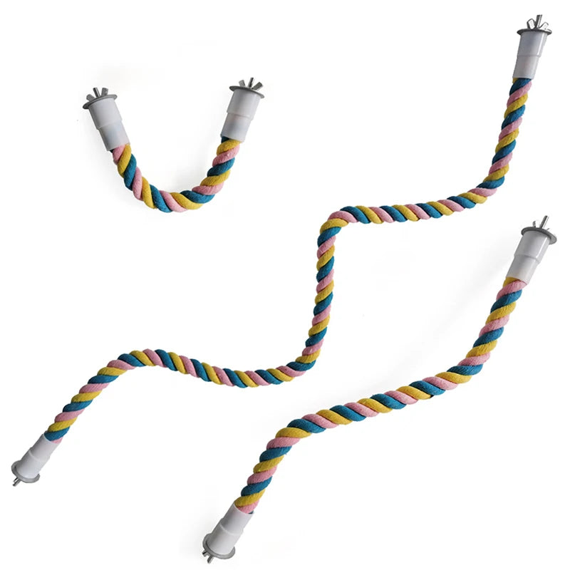 Parrot Cotton Rope Climbing Toy & Cage Swing – Sturdy Chew & Climb Toy, Sizes S/M/L (9.6in/24.5cm, 16.3in/41.5cm, 23.6in/60cm)