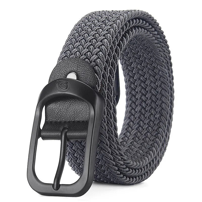 Woven Elastic No-Hole Belt – Unisex Stretch Adjustable Belt for Outdoor, Climbing & Work (3.3 cm / 1.3 in)