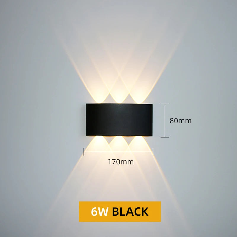 FanzyMarket aluminum LED wall light with up/down design, waterproof IP65, suitable for outdoor and indoor garden, patio, and porch areas.