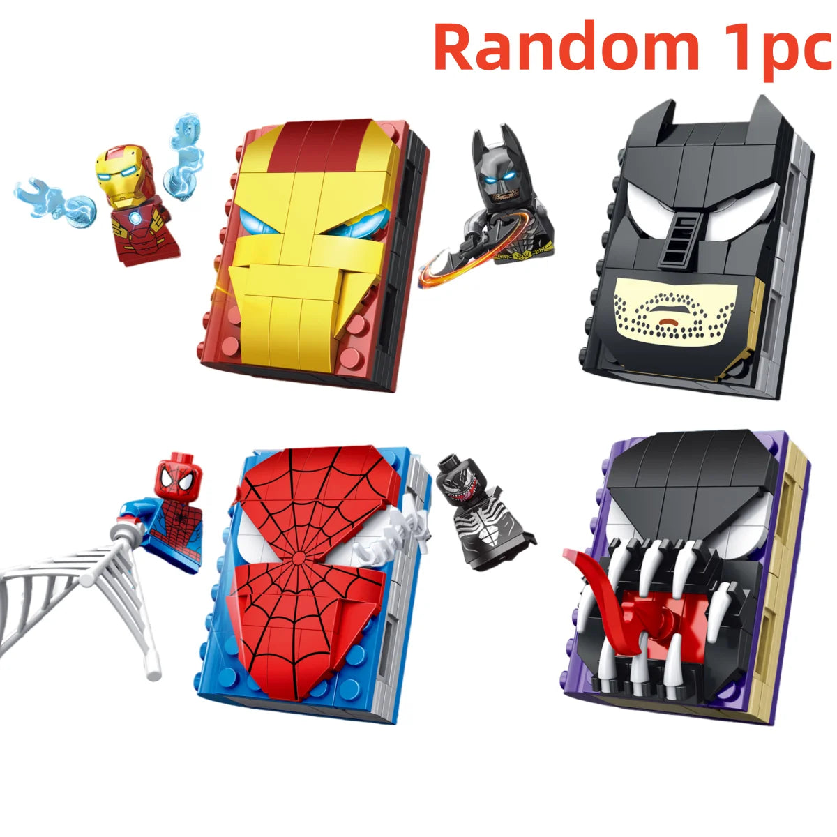 Blind Box Mini Building Block Figures – Mystery Superhero & Villain Collectible Toy Gift