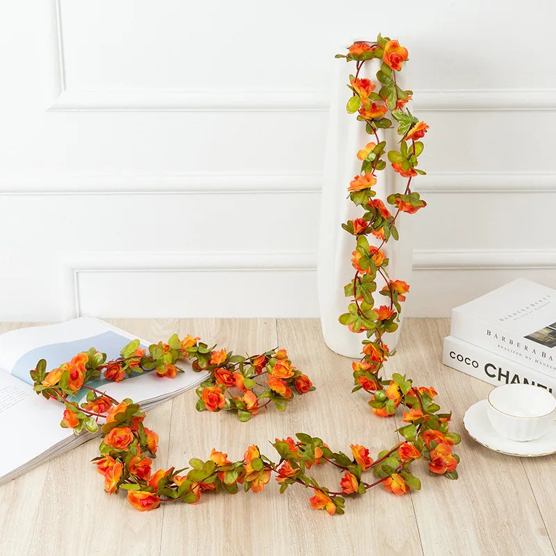 250 cm (98.4 in) Rose Artificial Flower Garland – Faux Rose Vine for Wedding, Christmas, Home & Garden Arch Decor