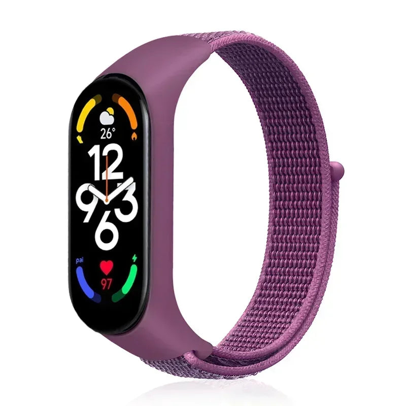 Nylon Loop Replacement Strap for Smart Fitness Tracker – Soft Adjustable Breathable Woven Wristband