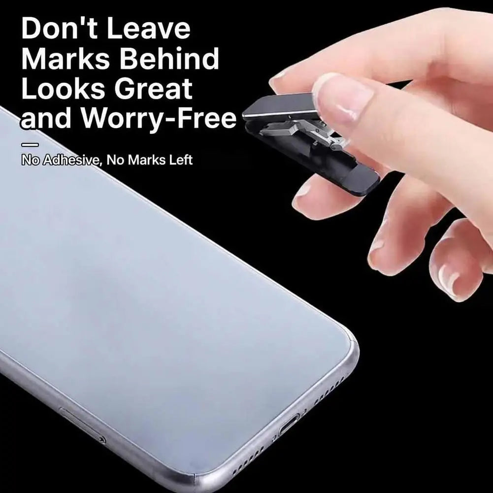 Portable Mini Folding Phone Stand Adjustable Invisible Desktop Mount with Adhesive for Cellphone
