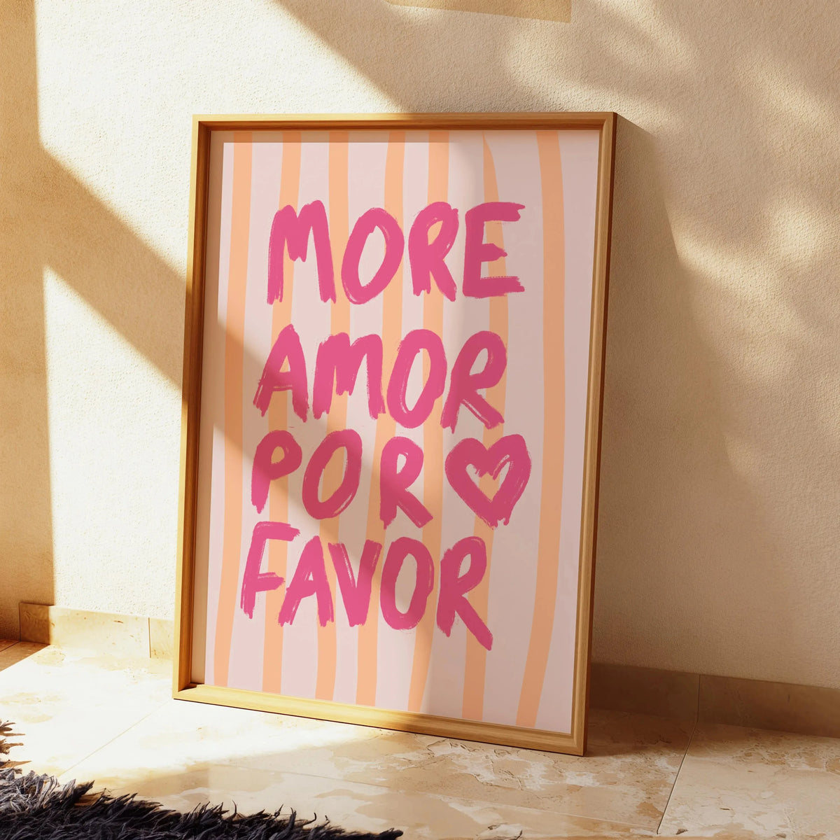 1pc Frameless Love Quote Canvas Wall Art - Pink & Blue Abstract Modern Home Decor