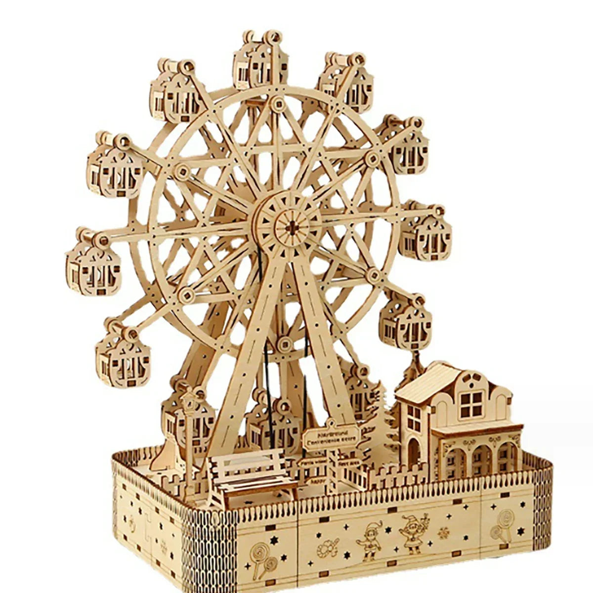 DIY 3D Wooden Ferris Wheel Puzzle Kit – Mechanical Model & STEM Brain Teaser