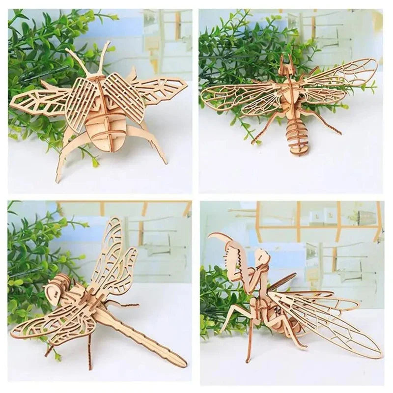 DIY 3D Wooden Butterfly Puzzle for Kids - Educational Craft, Brain Game & Home Decor