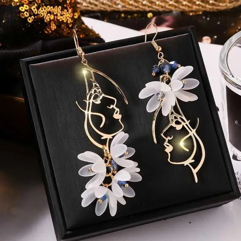 Long Irregular Tassel Drop Earrings for Women – 2-Piece Gold Pearl Fringe Set for Parties & Gifts