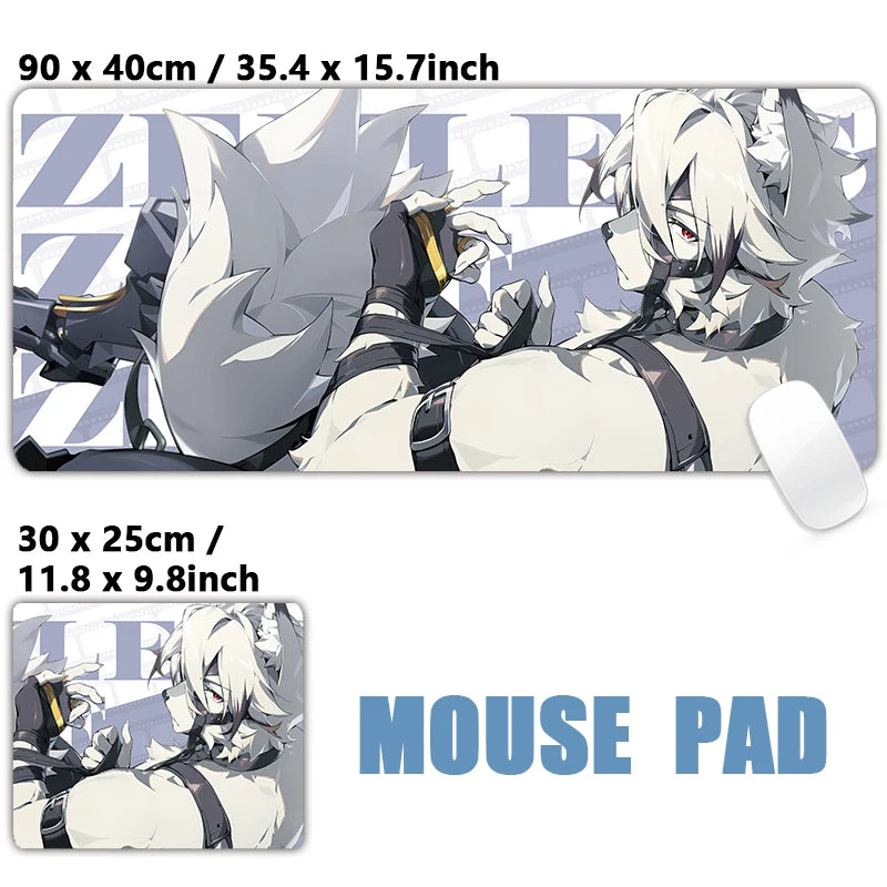 XXL Anime Gaming Mouse Pad – Hoshimi Miyabi & Evelyn Ellen Desk Mat, Large Keyboard Mousepad with Non-Slip Silicone Base