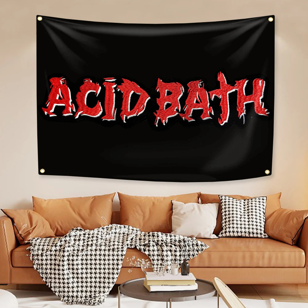 Acid Wash Polyester Tapestry with 4 Grommets - Colorful Tie-Dye Wall Hanging, Concert Banner & Table Cover