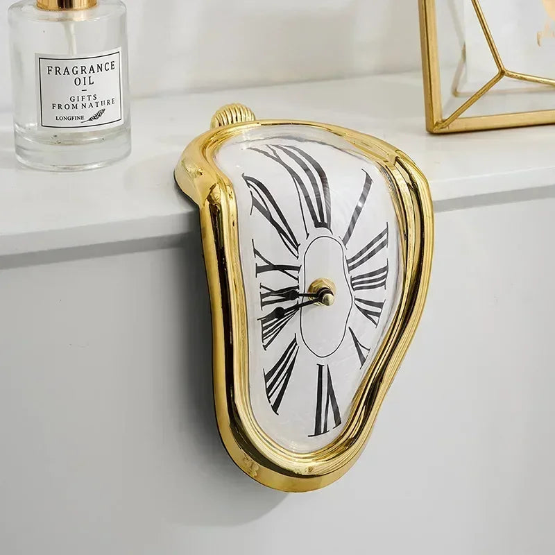 Surreal Melting Wall Clock Dali-Inspired Distorted Art Clock for Home Decor & Gift