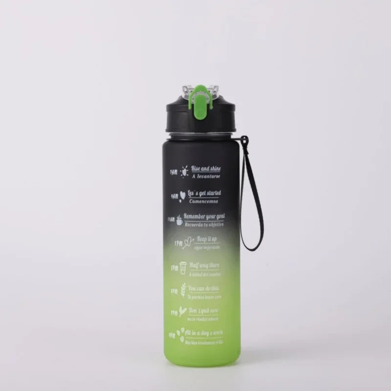 750–800ml Time-Tracking Sports Water Bottle with Straw, Leak-Proof Locking Flip Lid & Carry Strap (25–27 fl oz)