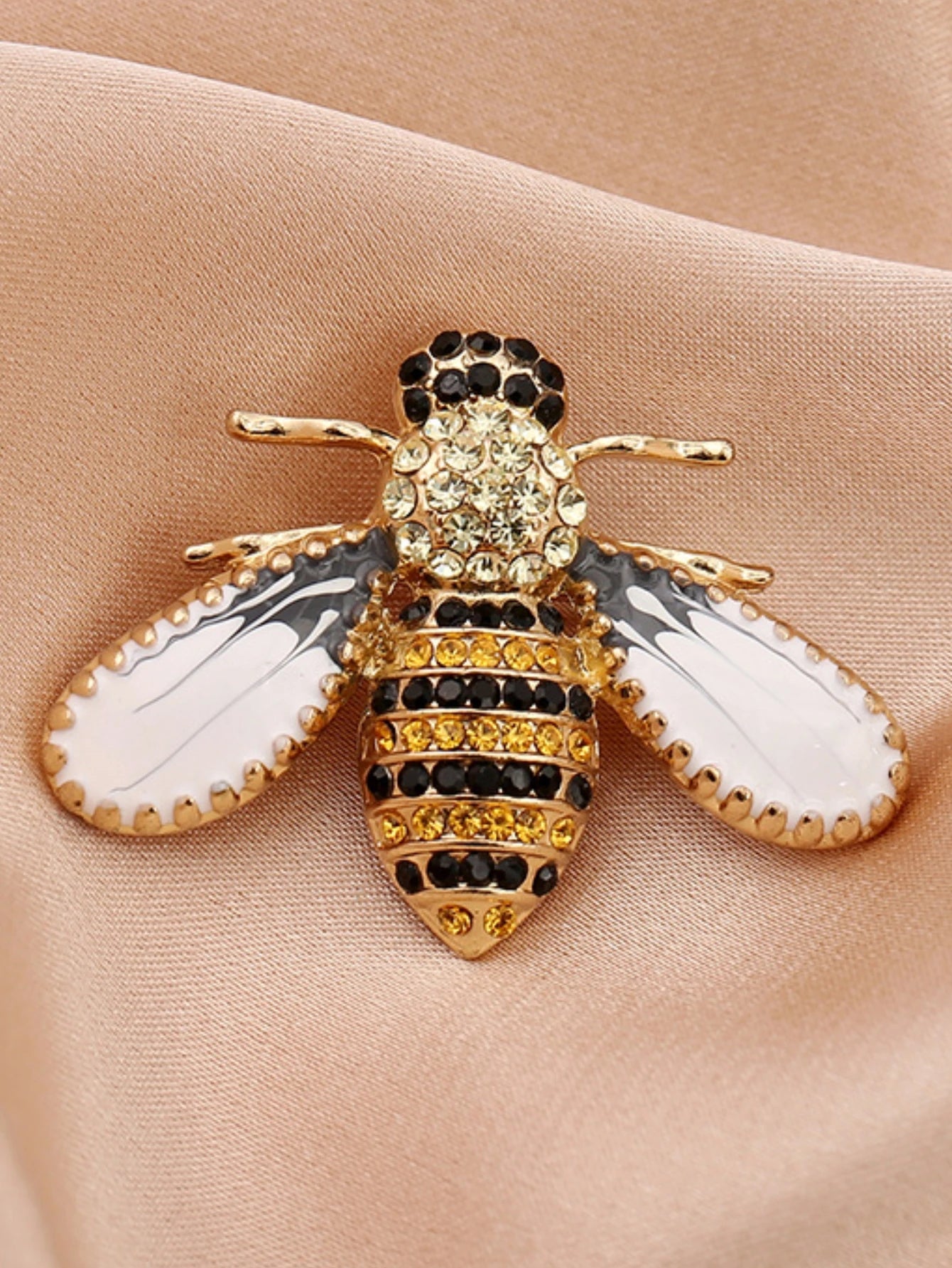 Women’s Bee Brooch Pin with Imitation Pearls & Rhinestones – Fashion Zinc Alloy Brooch for Parties, Weddings & Gifts (1-Pack)