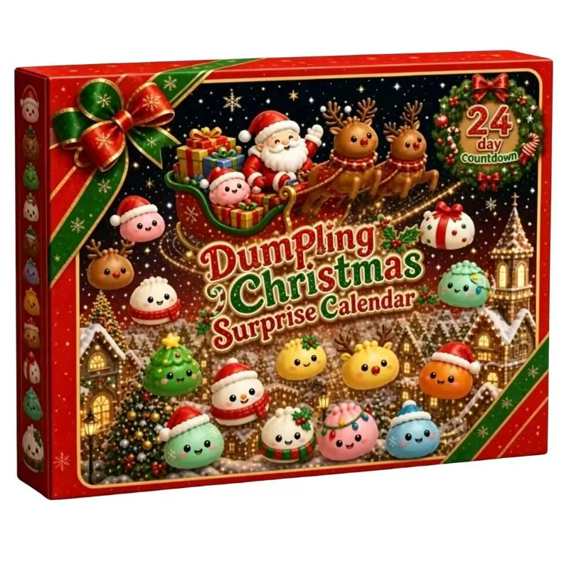 24-Piece Dumpling Squishy Advent Calendar – Slow-Rising 24-Day Christmas Fidget Countdown Gift
