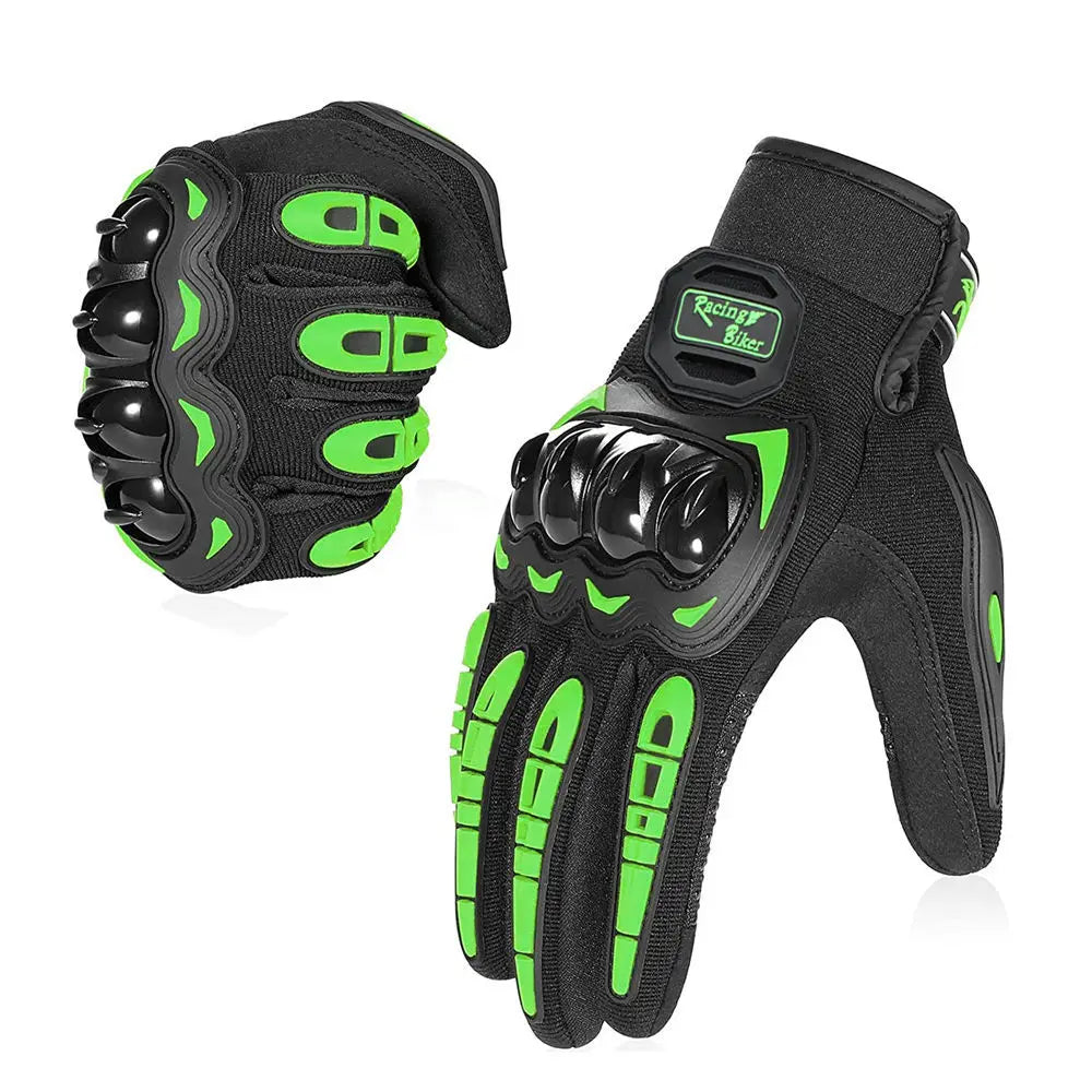 Motorcycle Racing Gloves Breathable Full-Finger Motocross Gloves with Knuckle Protection and Silicone Palm Grip, Unisex Sizes M-XXL
