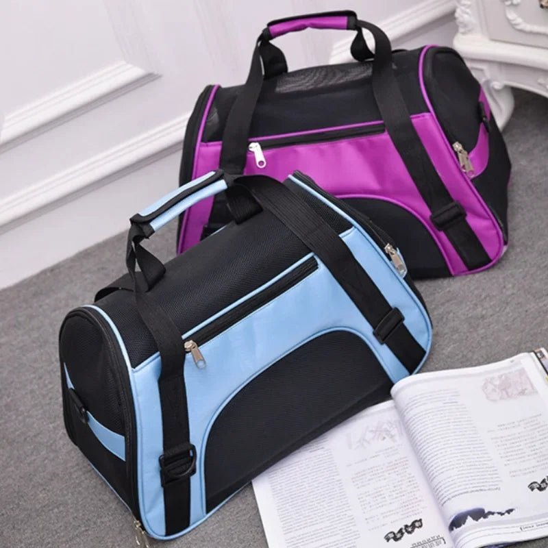 Foldable Breathable Mesh Pet Carrier – Portable Shoulder Bag & Backpack for Cats & Dogs (S/M/L)
