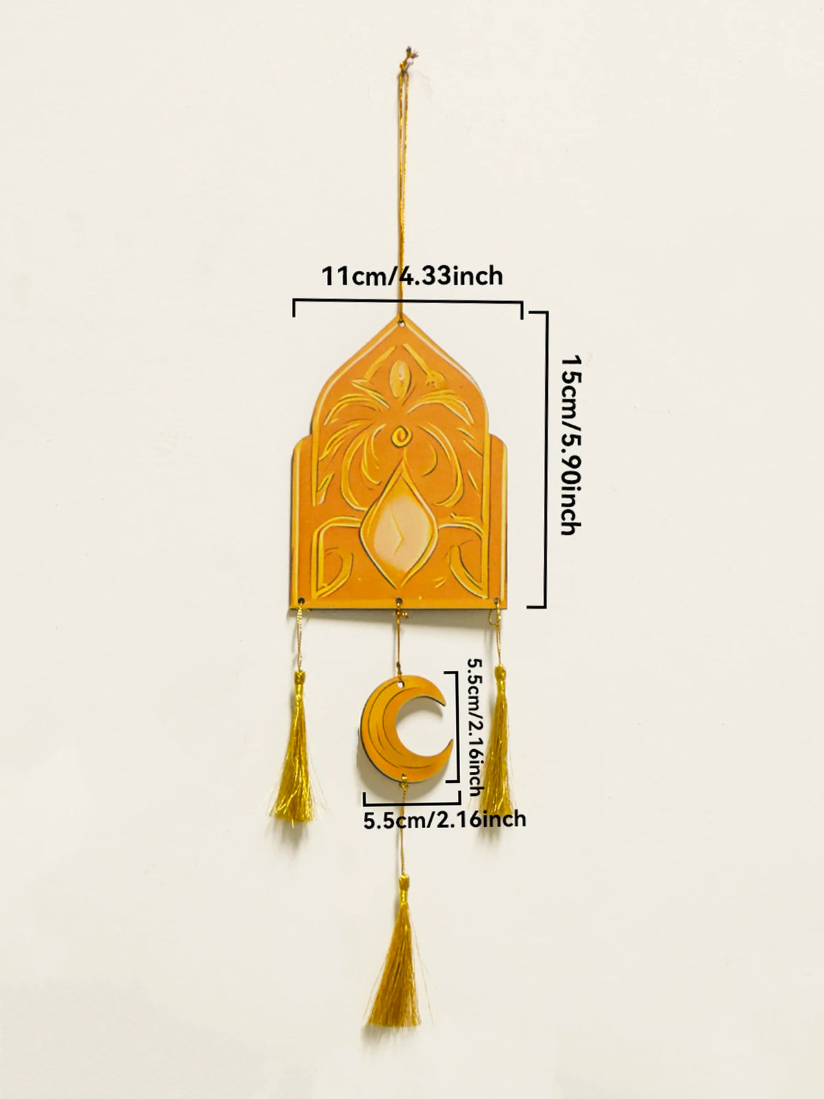 Ramadan Moon and Star Lantern Wall Decor with Tassel – Eid Mubarak Hanging Ornament for Muslim Festival Home Gift