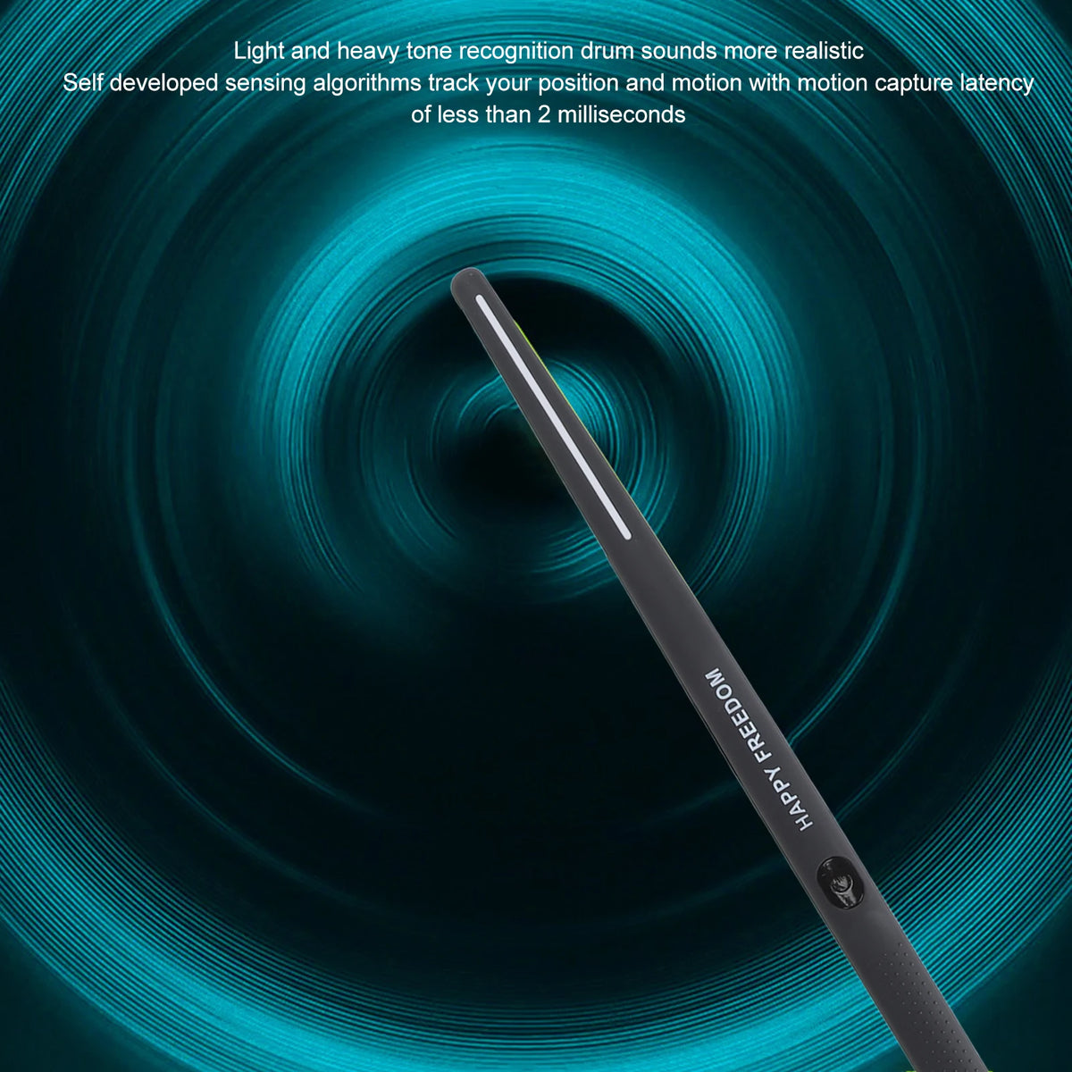 Motion-sensing electronic drumstick close-up