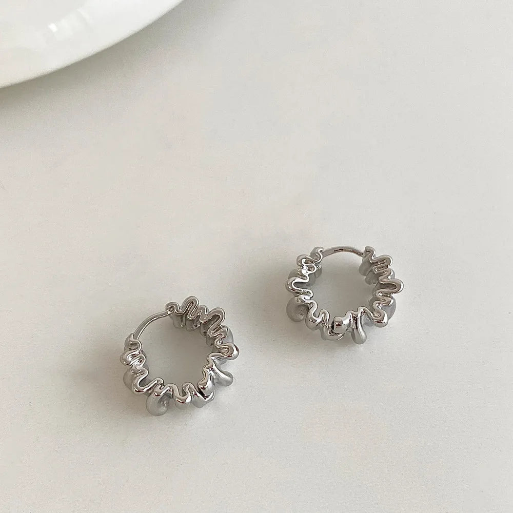 Chunky Round Hoop Earrings for Women & Teen Girls - Smooth Metal Statement Circle Hoops in Gold or Silver