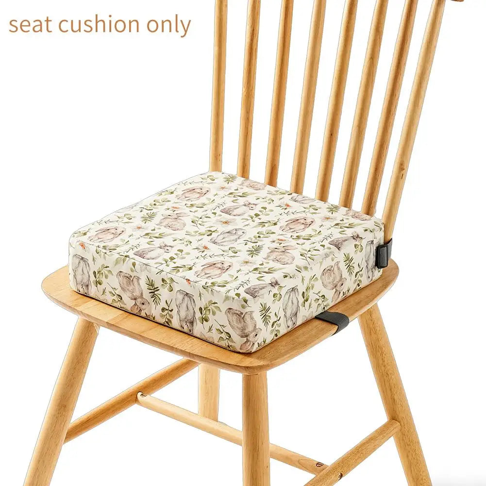Portable Waterproof Booster Seat Cushion for Toddlers Height-Adjustable Non-Slip High Chair Pad Washable (12.6 x 12.6 x 3.15 in / 32 x 32 x 8 cm)