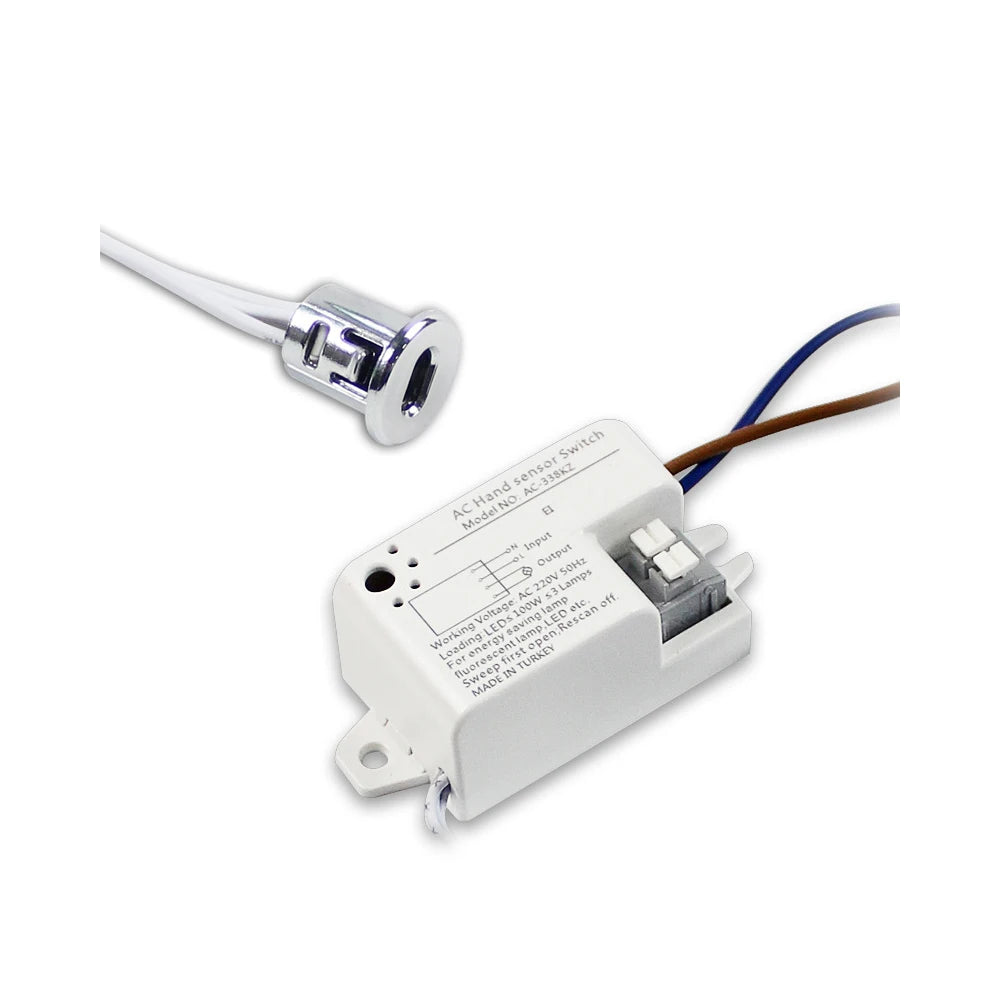 220V Detachable Touch Sensor Cabinet Switch 100W Hand-Wave Motion Control for Home Automation